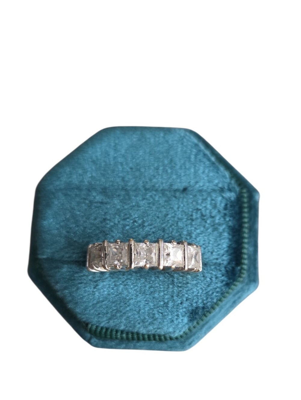 Vintage Size 6.5 Gold Toned Five-Stone Cubic Zirconia Ring
